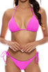 Luli Fama Playa Vibes Wavey Ruched Back Tie Side Bottom